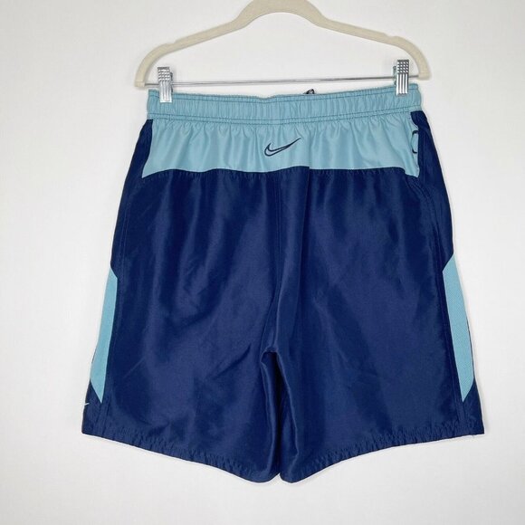Nike Swim Trunks Mens Size Medium Blue Lined - Picture 3 of 9